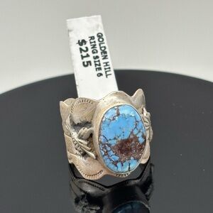 Handcrafted sterling Silver golden hills stone Ring
